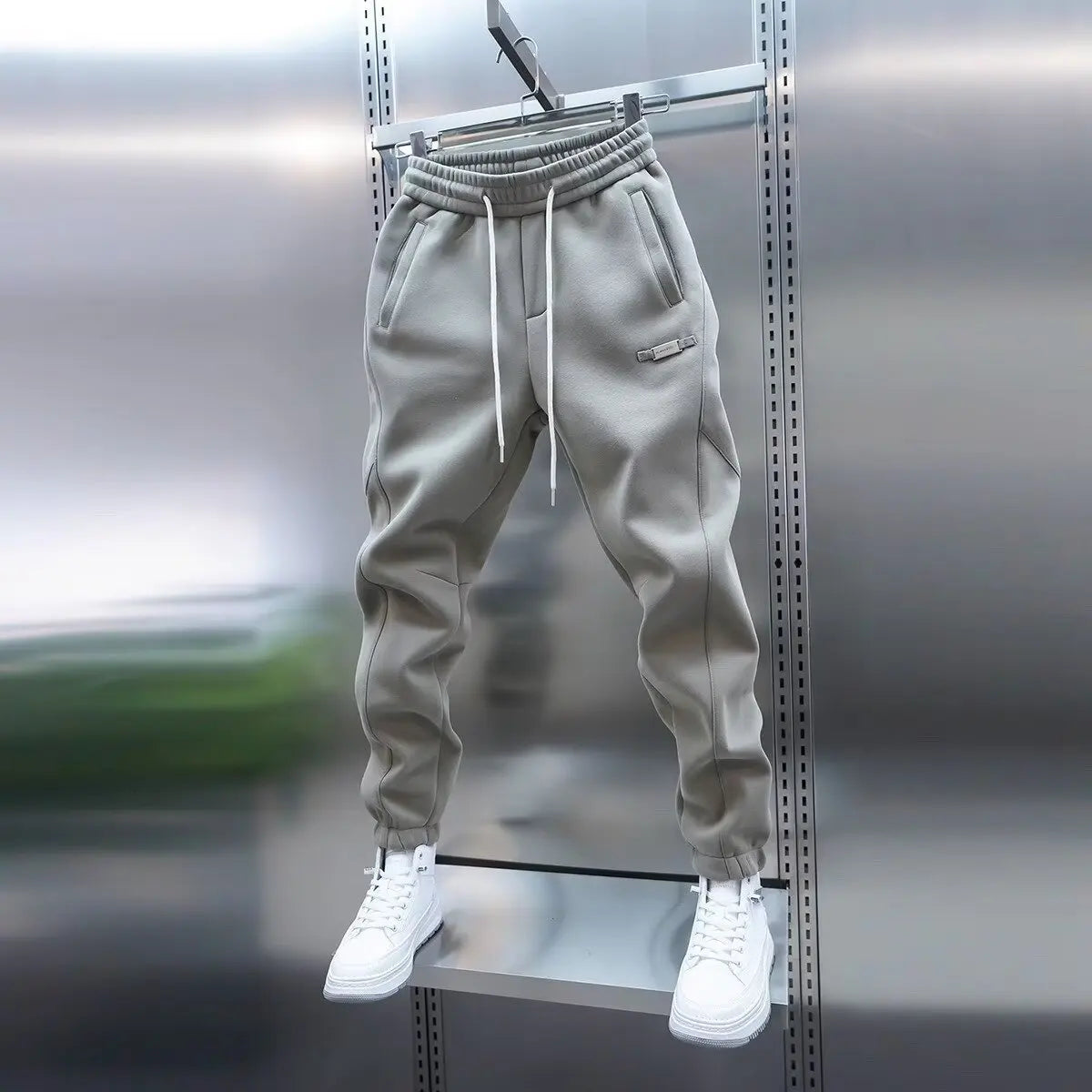 Men's Pants - Solid Color Casual Pants, Sweatpants.