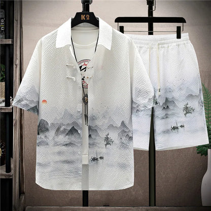 Shirts + shorts new style summer fashion Men's Casual Sets