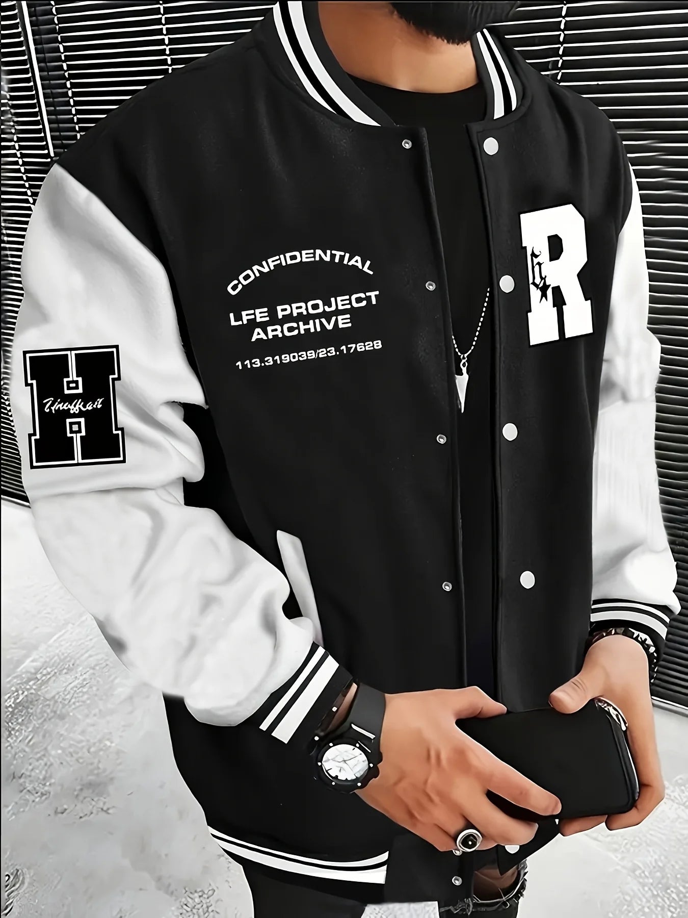Casual Street Style Baseball Jacket with Button
