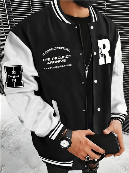 Casual Street Style Baseball Jacket with Button