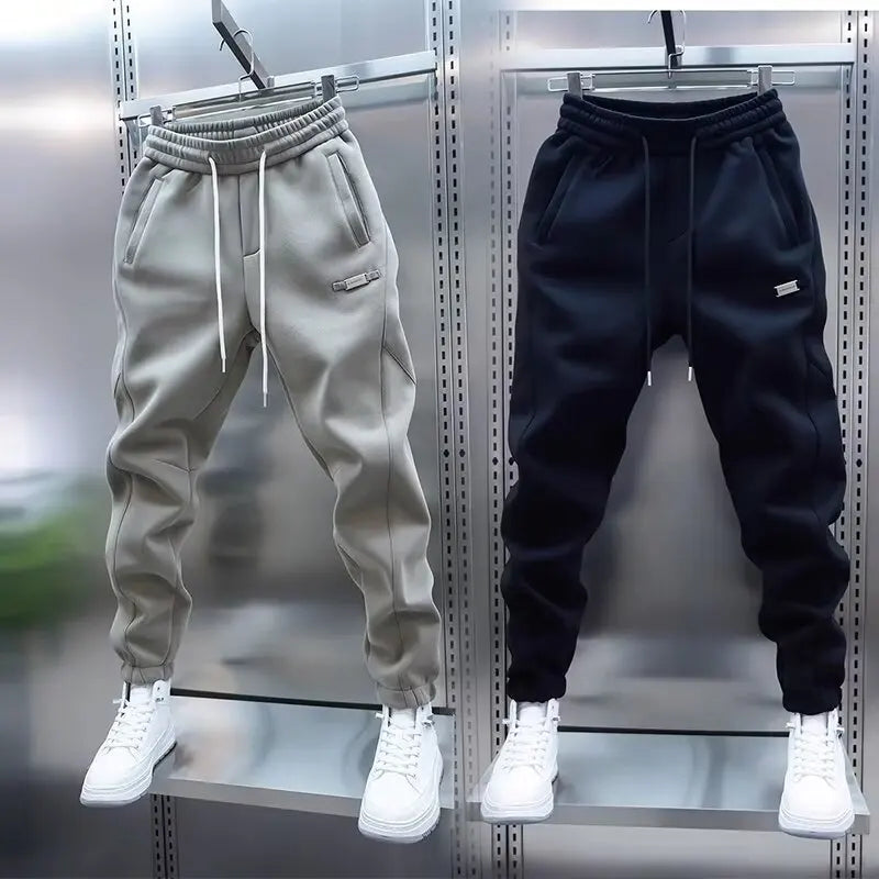 Men's Pants - Solid Color Casual Pants, Sweatpants.