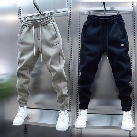 Men's Pants - Solid Color Casual Pants, Sweatpants.