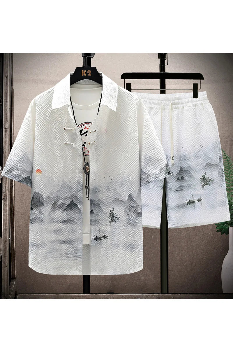 Shirts + shorts new style summer fashion Men's Casual Sets