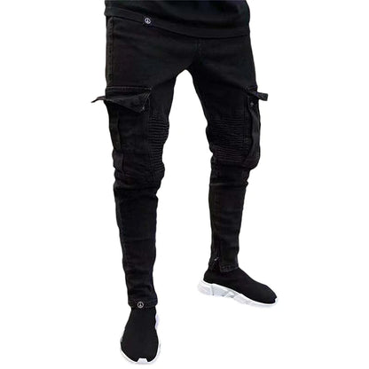 Men s Stylish Cargo Jeans with  Fit Design and Multiple Pockets for Spring and Summer Streetwear Fashion