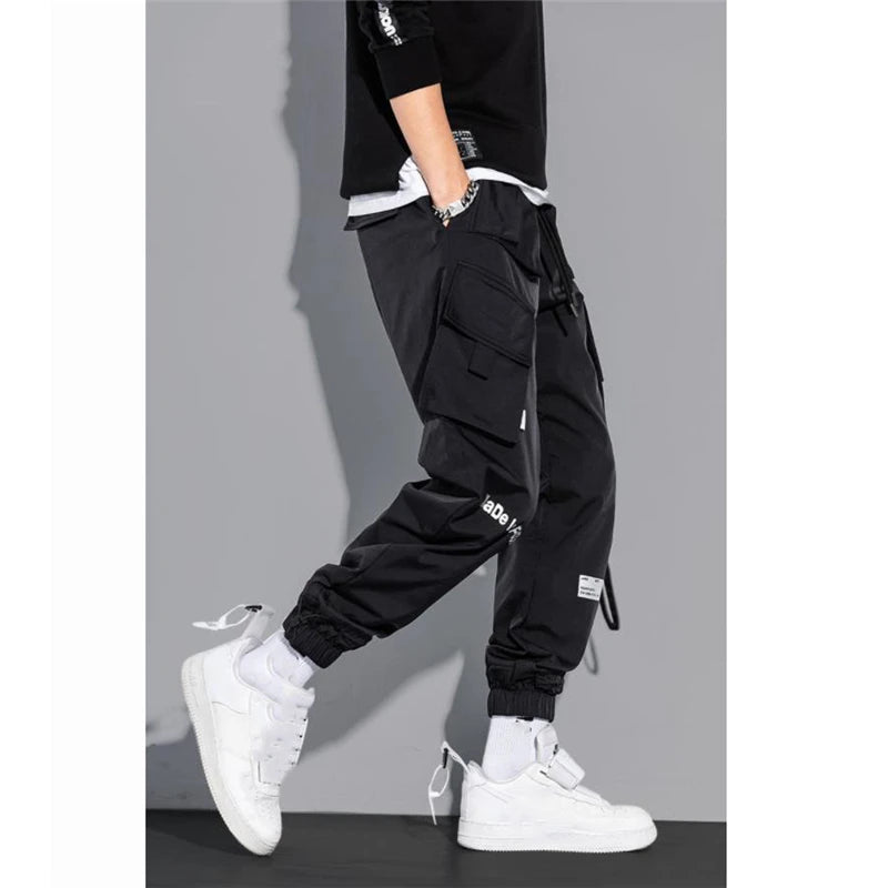 Men's Cargo Pants Fashion Hip Hop Multi-pocket Trousers Trendy Streetwear Solid Sweatpants Pantalones Casual Hombre