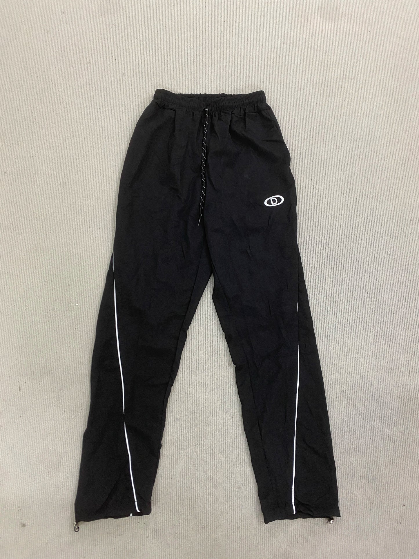 Black Sports Hoodies Casual Loose Embroidered Ziper Casual Pants