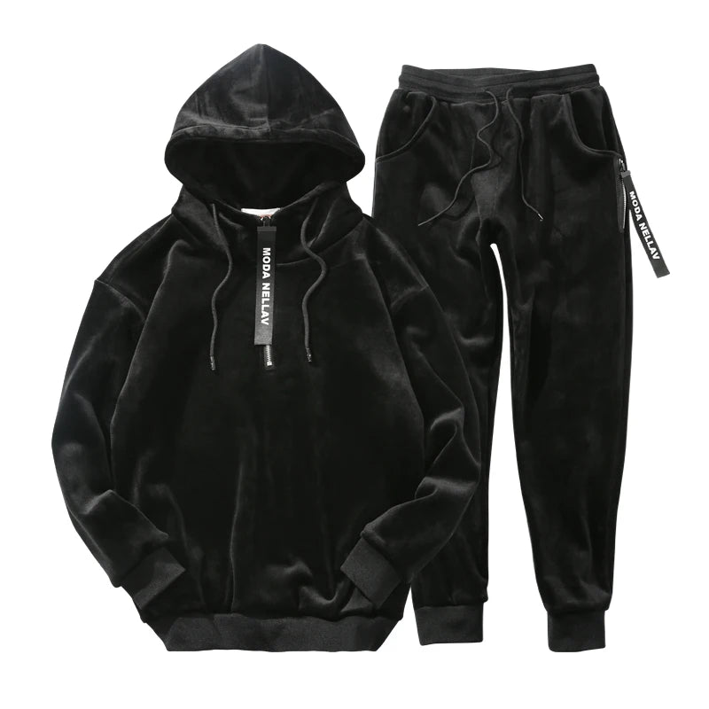 Men's Double-sided Hoodies with Pants Tracksuit