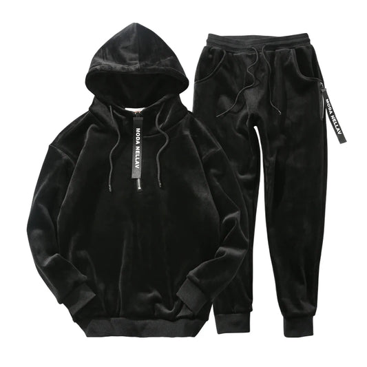 Men's Double-sided Hoodies with Pants Tracksuit