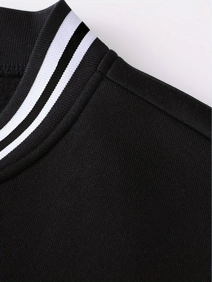 Casual Street Style Baseball Jacket with Button