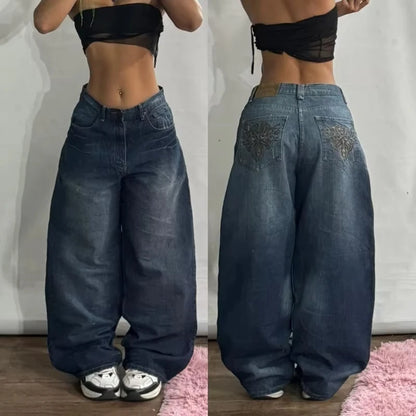 Streetwear Fashion New Multi-pocket Washed Baggy Jeans