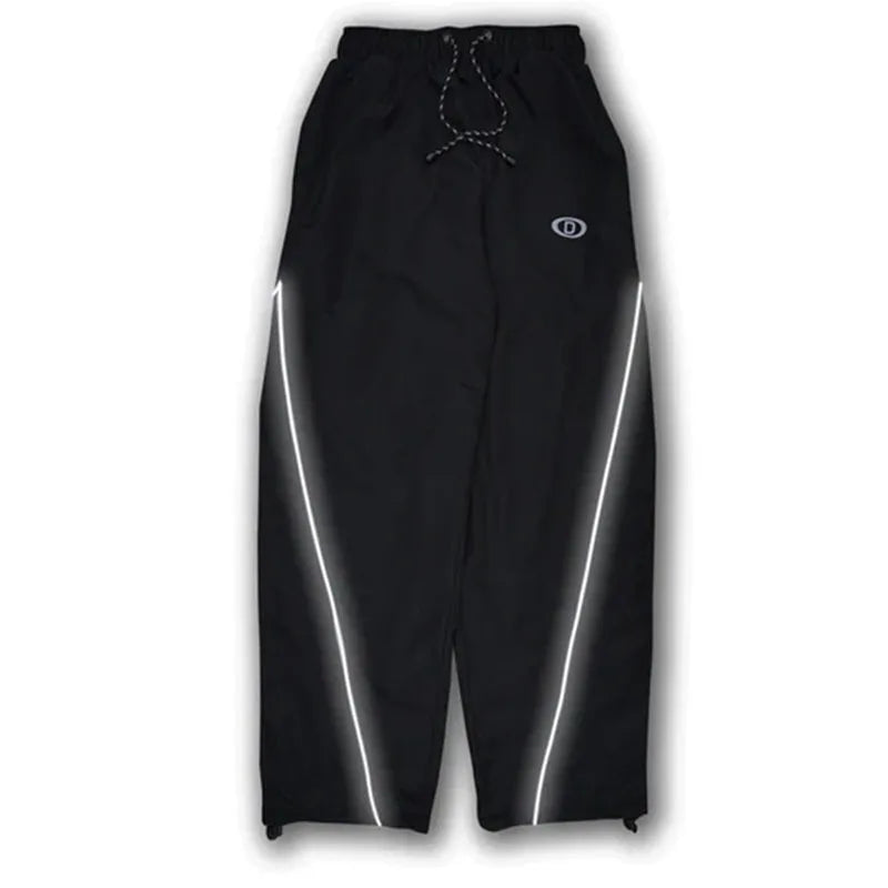 Black Sports Hoodies Casual Loose Embroidered Ziper Casual Pants