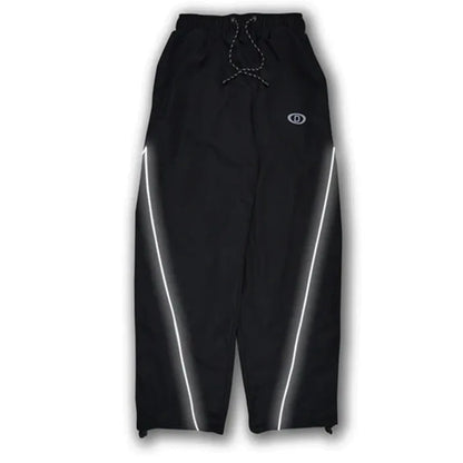 Black Sports Hoodies Casual Loose Embroidered Ziper Casual Pants