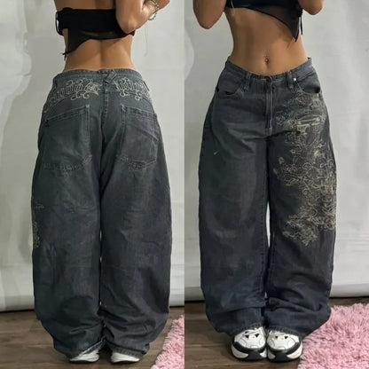 Streetwear Fashion New Multi-pocket Washed Baggy Jeans