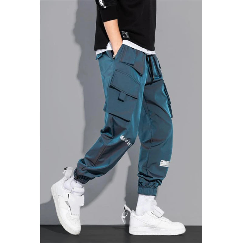Men's Cargo Pants Fashion Hip Hop Multi-pocket Trousers Trendy Streetwear Solid Sweatpants Pantalones Casual Hombre