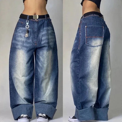 Streetwear Fashion New Multi-pocket Washed Baggy Jeans