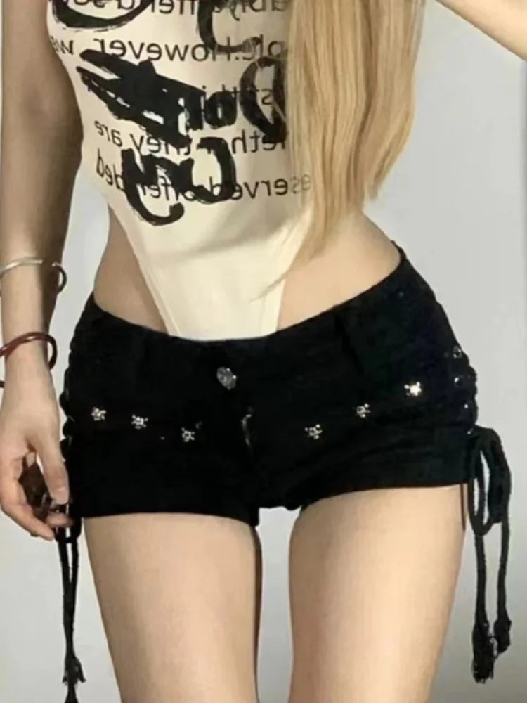 Shorts Women Skinny Creativity Lace-up Popular Streetwear
