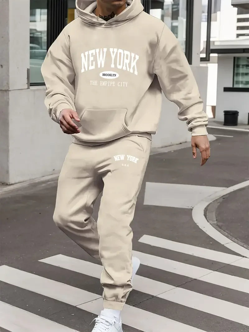 Men's sports outfit - New York letter print