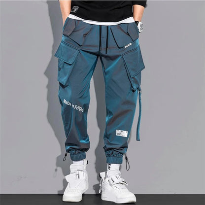 Men's Cargo Pants Fashion Hip Hop Multi-pocket Trousers Trendy Streetwear Solid Sweatpants Pantalones Casual Hombre