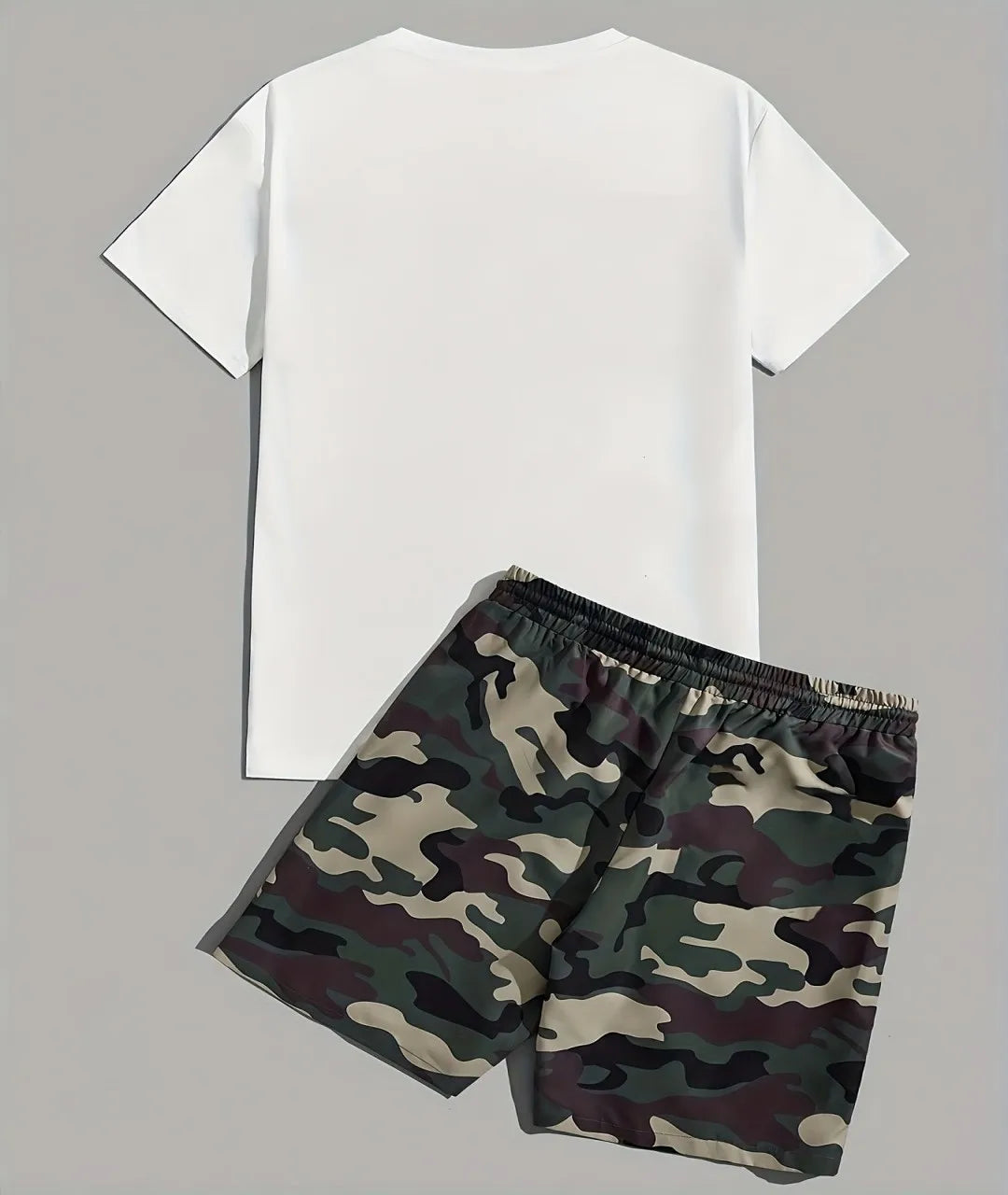 new summer men's suit casual shorts 3D black and white printed men's T-shirt shorts suit City street men fashion short slee