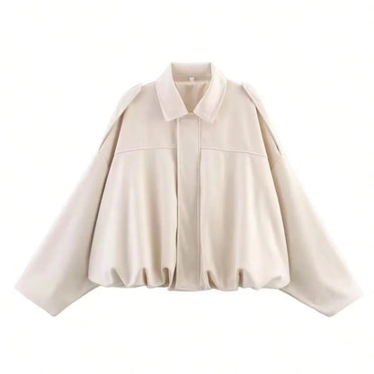 HH Women's Street Fashion Solid Loose Suede Texture Coats