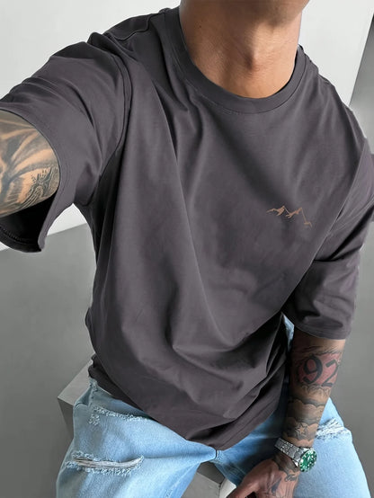 Men's Summer T-Shirts Mountain Graphic Printed