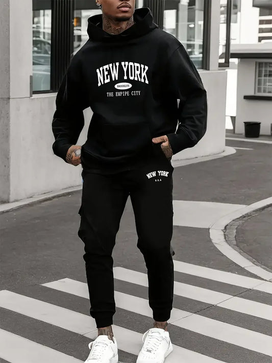 Men's sports outfit - New York letter print