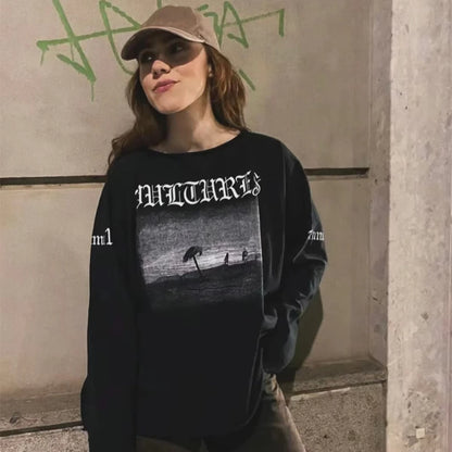 Streetwear long-sleeved T-shirts loose fit