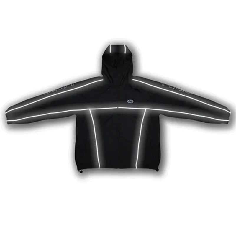 Black Sports Hoodies Casual Loose Embroidered Ziper Casual Pants