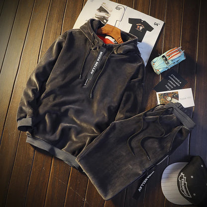 Men's Double-sided Hoodies with Pants Tracksuit