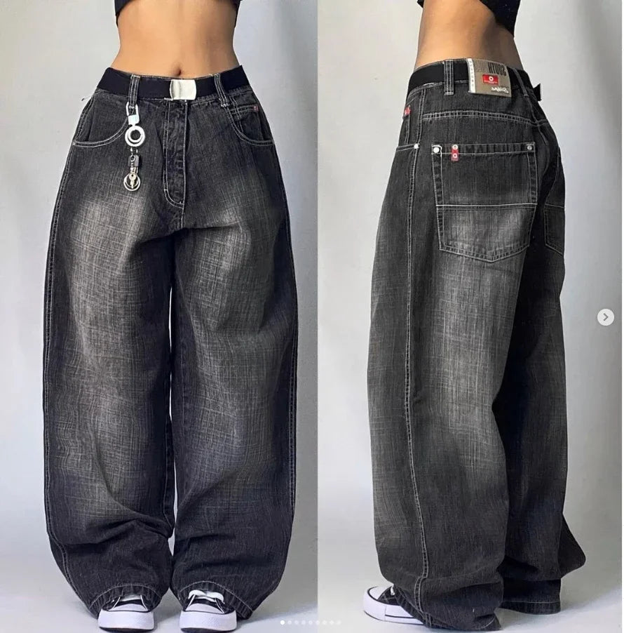 Streetwear Fashion New Multi-pocket Washed Baggy Jeans