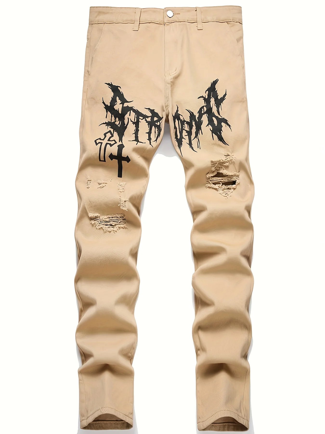 Men's street paint printed jeans