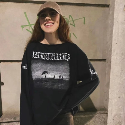 Streetwear long-sleeved T-shirts loose fit