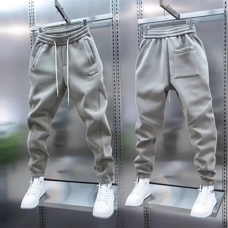 Men's Pants - Solid Color Casual Pants, Sweatpants.