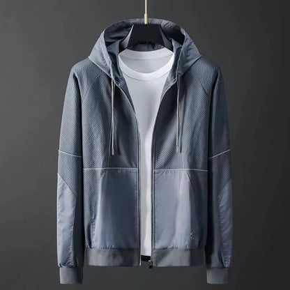 Men Tracksuit Zipper Hooded Jacket and Sweatpants
